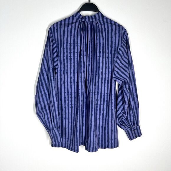 NEW ALTUZARRA Sz XL Teresa Striped Cotton Blend Poplin Button Front Shirt - Picture 6 of 12